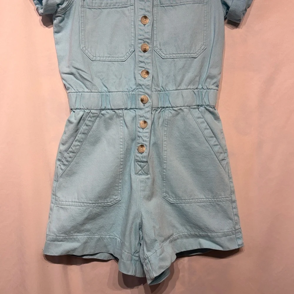 Show Me Your Mumu Cannon Romper Spring Blue Denim Size Small - Picture 5 of 13
